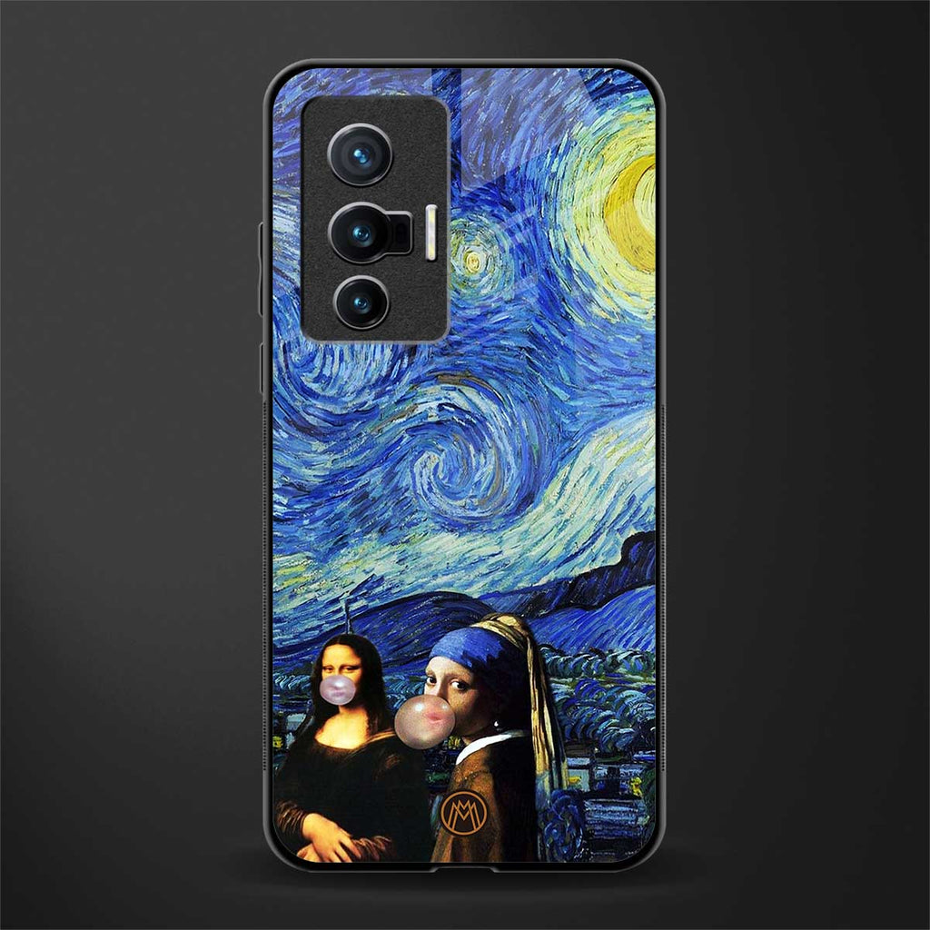 mona lisa starry night glass case for vivo x70 image