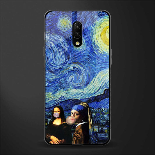 mona lisa starry night glass case for oneplus 7 image