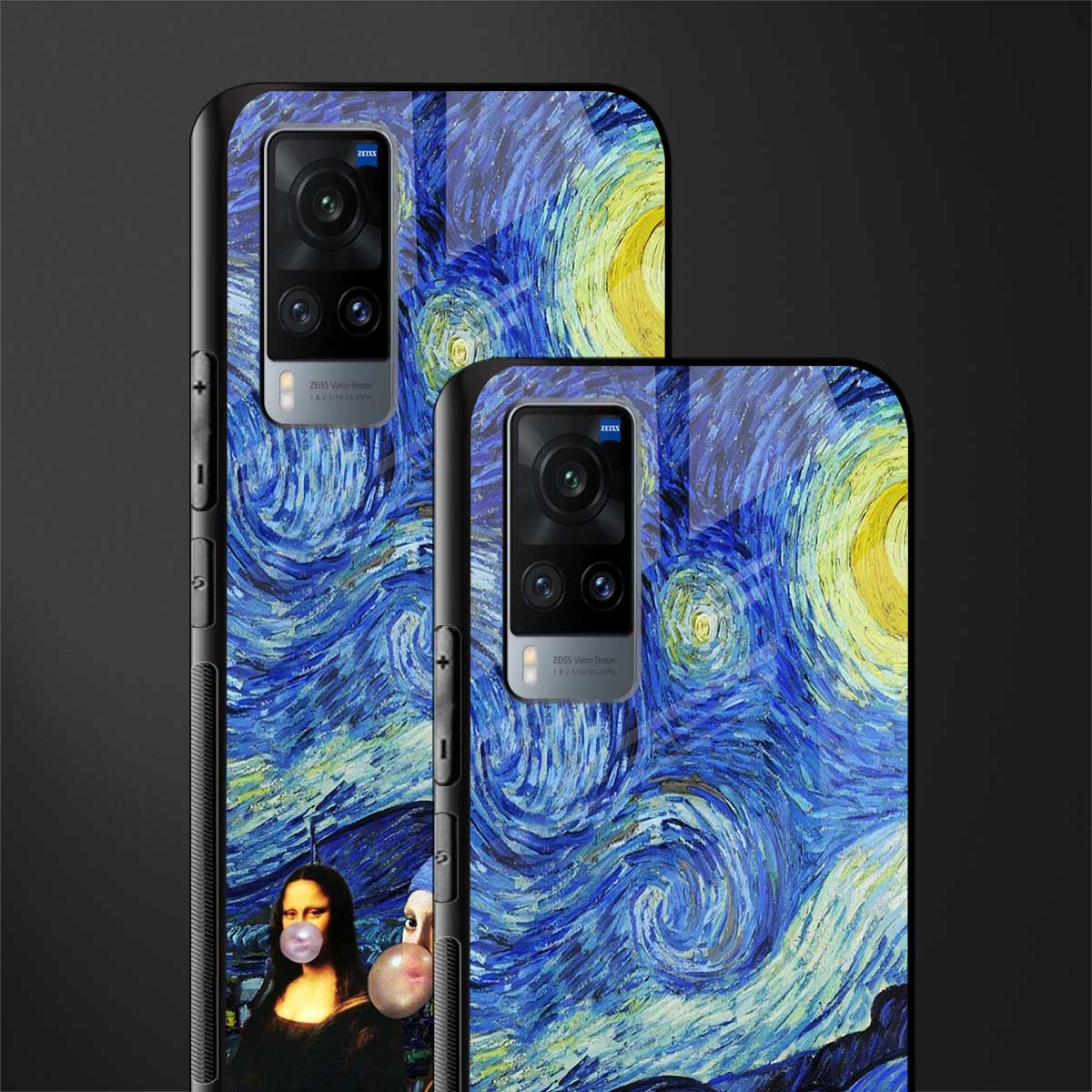 mona lisa starry night glass case for vivo x60 image-2