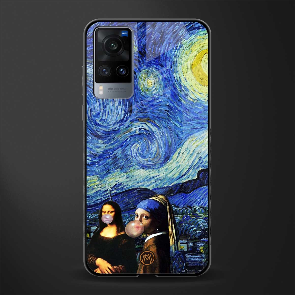 mona lisa starry night glass case for vivo x60 image