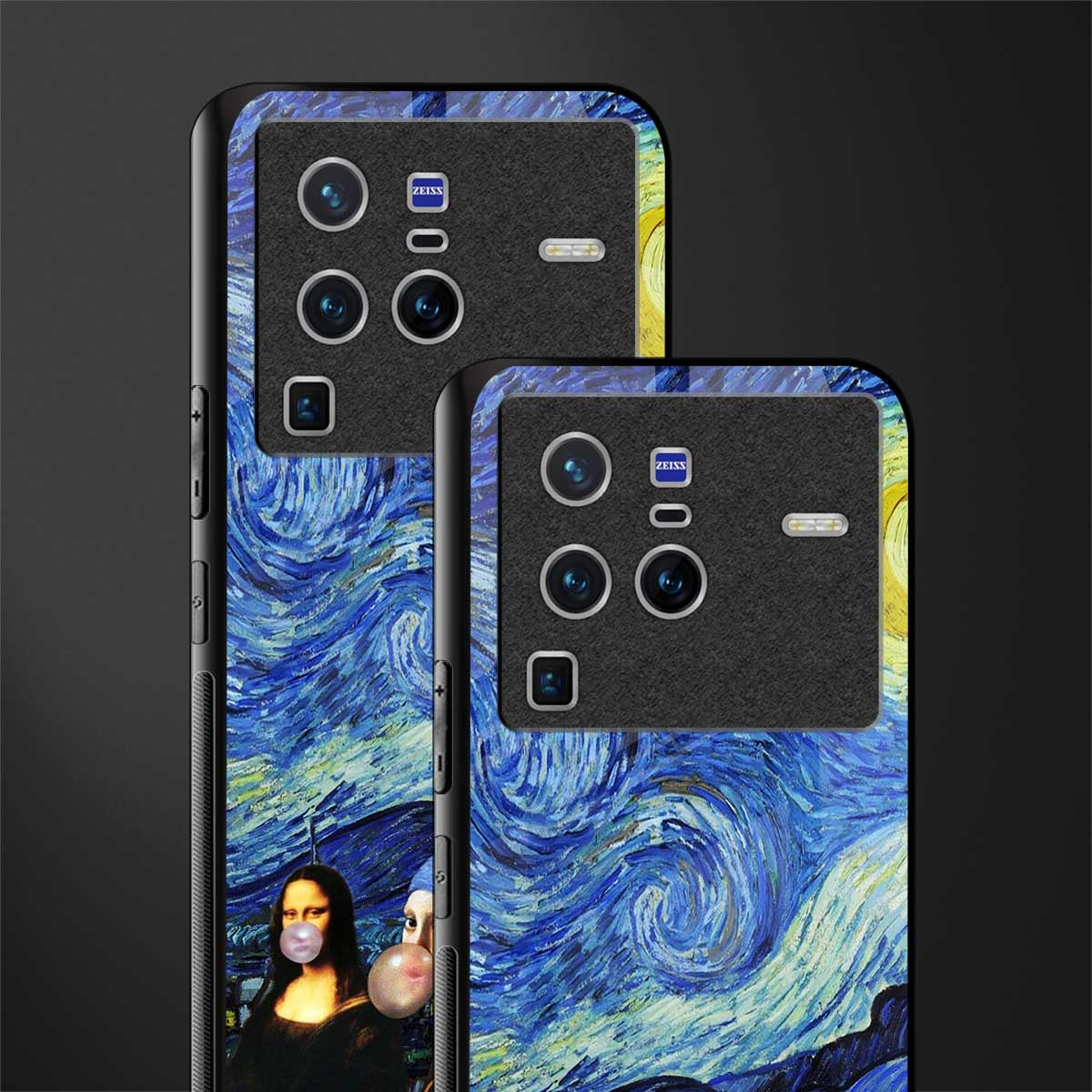 mona lisa starry night glass case for vivo x80 pro 5g image-2