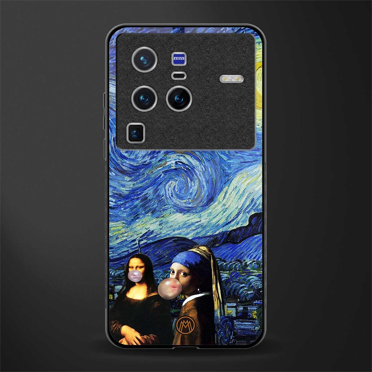 mona lisa starry night glass case for vivo x80 pro 5g image