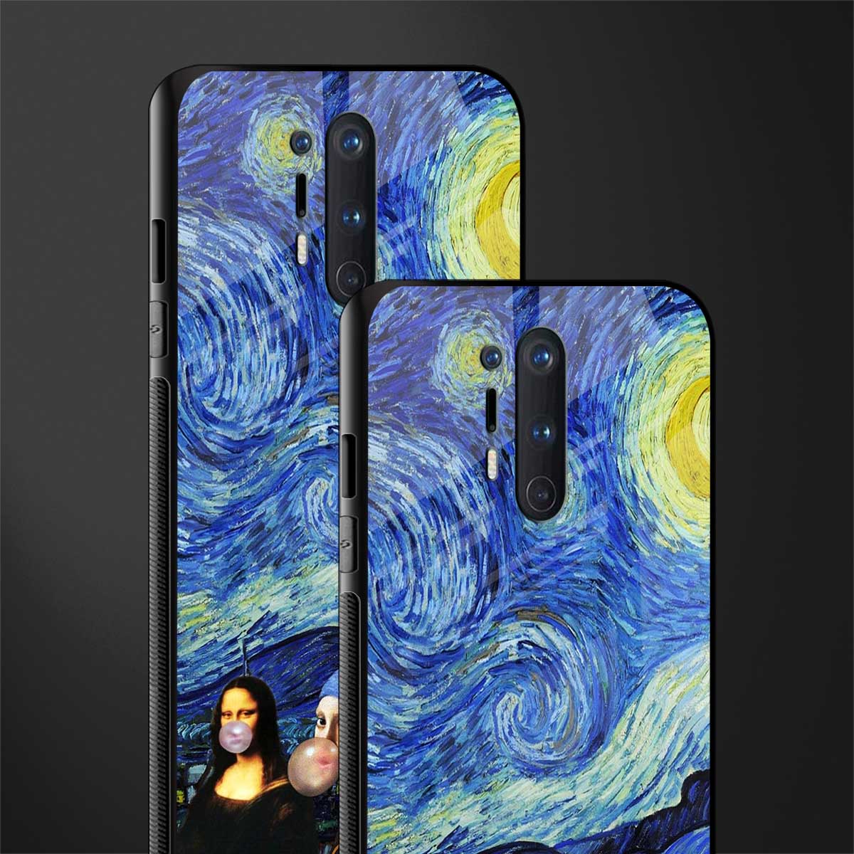 mona lisa starry night glass case for oneplus 8 pro image-2