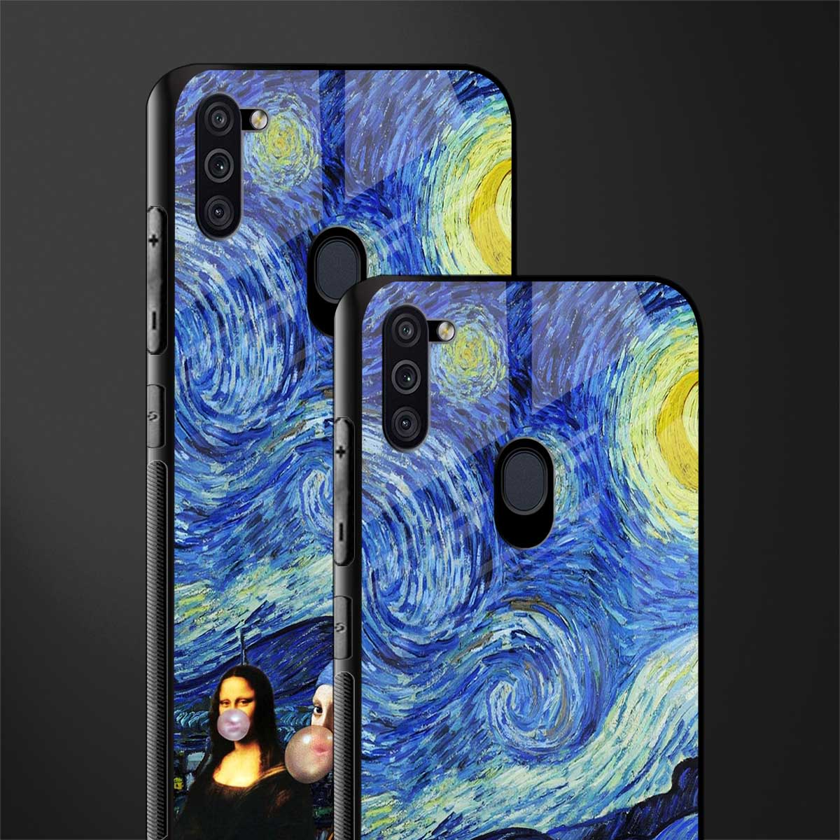 mona lisa starry night glass case for samsung a11 image-2