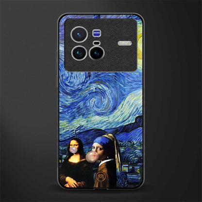 mona lisa starry night glass case for vivo x80 image