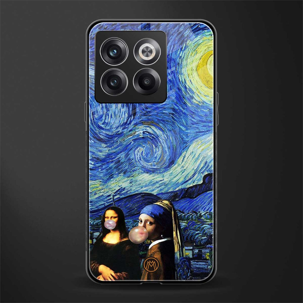 mona lisa starry night back phone cover | glass case for oneplus 10t