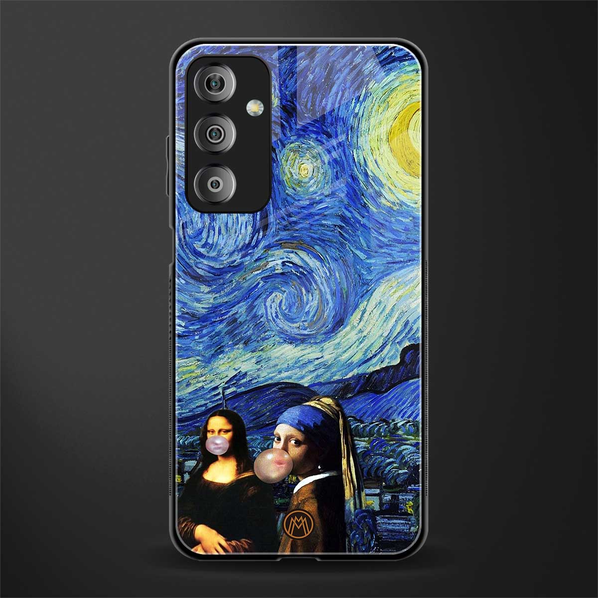 mona lisa starry night back phone cover | glass case for samsung galaxy f23 5g