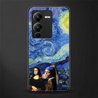 mona lisa starry night back phone cover | glass case for vivo v25 pro 5g
