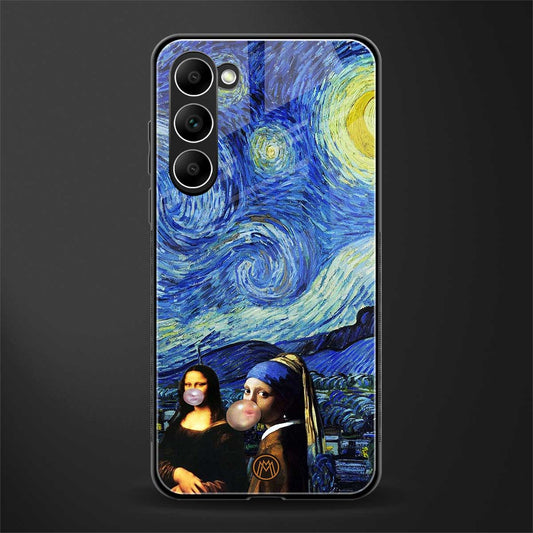 mona lisa starry night glass case for phone case | glass case for samsung galaxy s23 plus