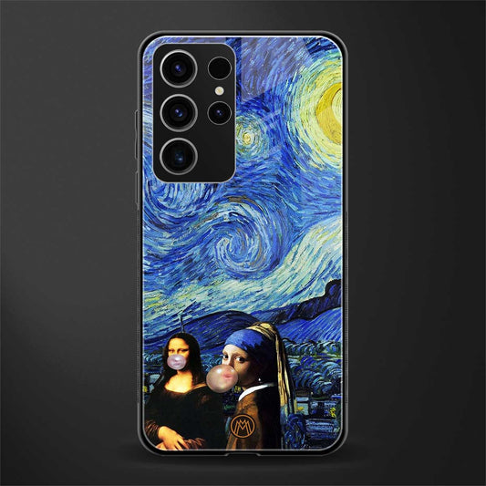 mona lisa starry night glass case for phone case | glass case for samsung galaxy s23 ultra
