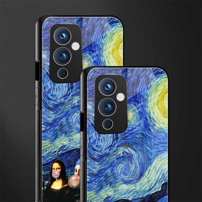 mona lisa starry night back phone cover | glass case for oneplus 9