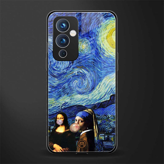 mona lisa starry night back phone cover | glass case for oneplus 9