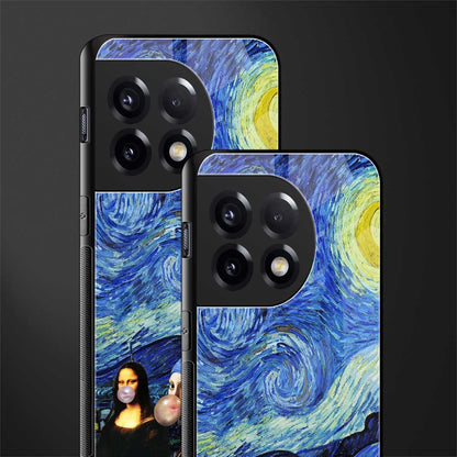 mona lisa starry night back phone cover | glass case for oneplus 11r