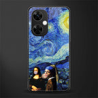 mona lisa starry night back phone cover | glass case for oneplus nord ce 3 lite