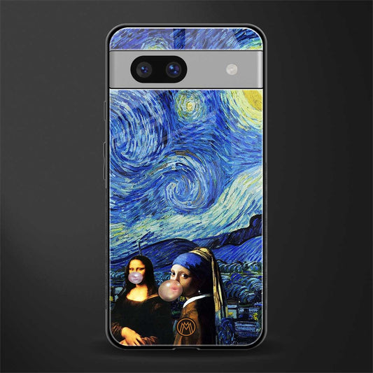 mona lisa starry night back phone cover | glass case for Google Pixel 7A