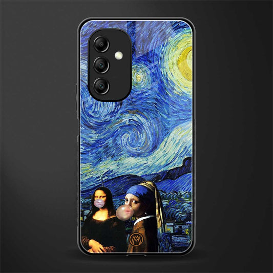 mona lisa starry night back phone cover | glass case for samsung galaxy a14 5g