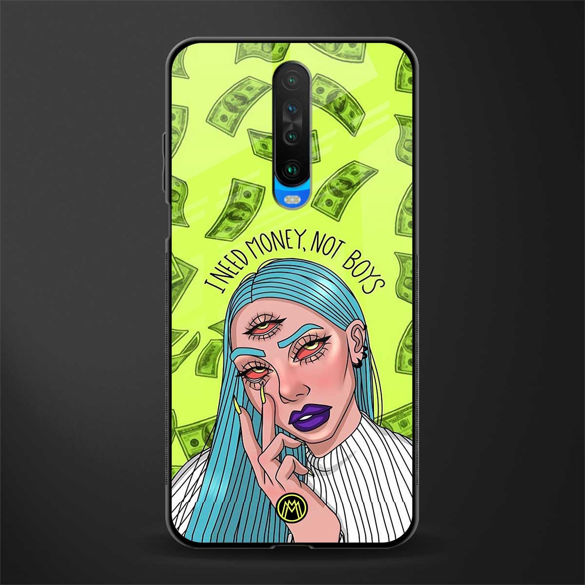 money over boys glass case for poco x2 image