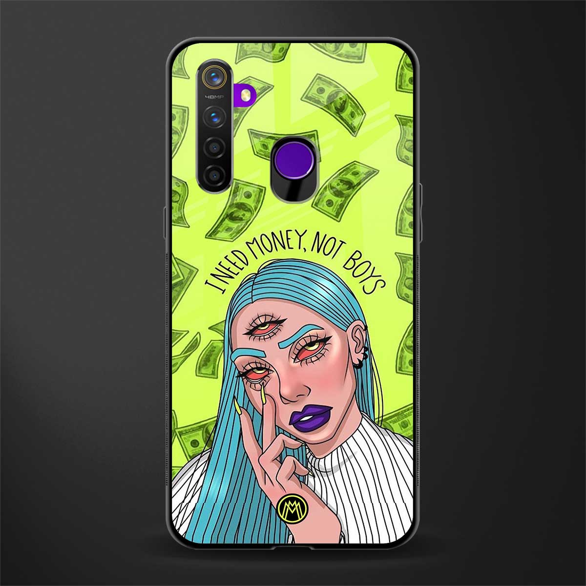 money over boys glass case for realme 5 image