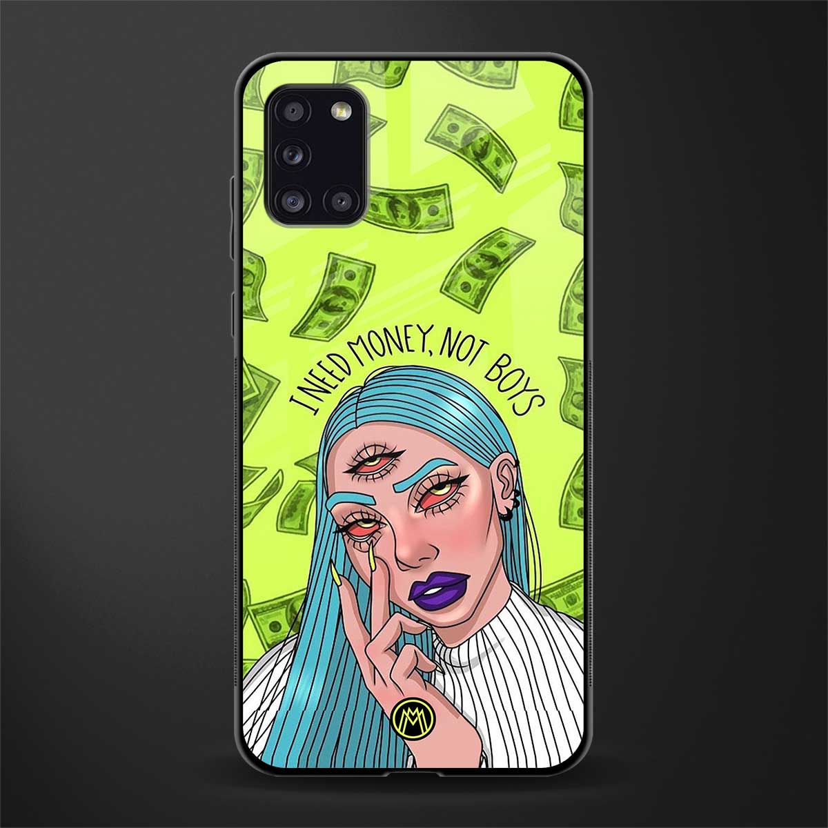 money over boys glass case for samsung galaxy a31 image