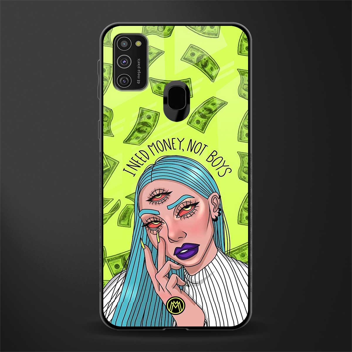 money over boys glass case for samsung galaxy m21 image