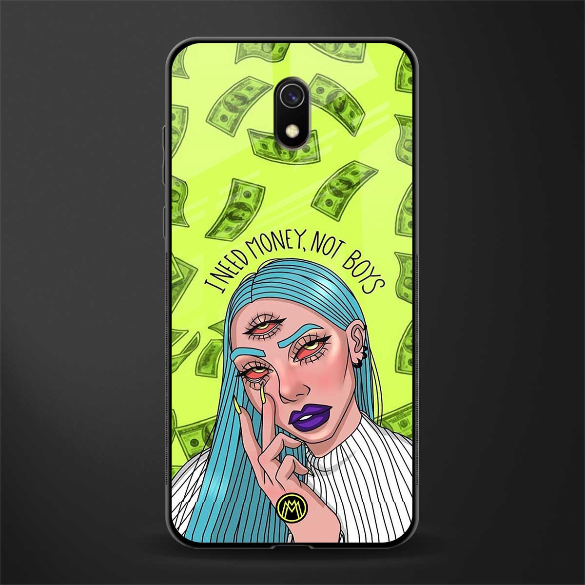 money over boys glass case for redmi 8a image