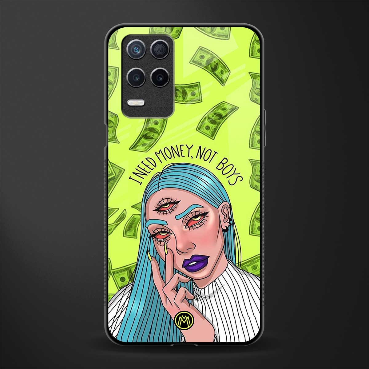 money over boys glass case for realme 8 5g image
