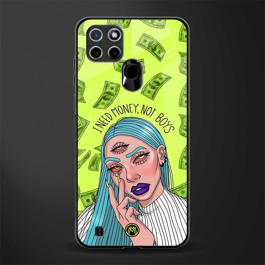 money over boys glass case for realme c21 image