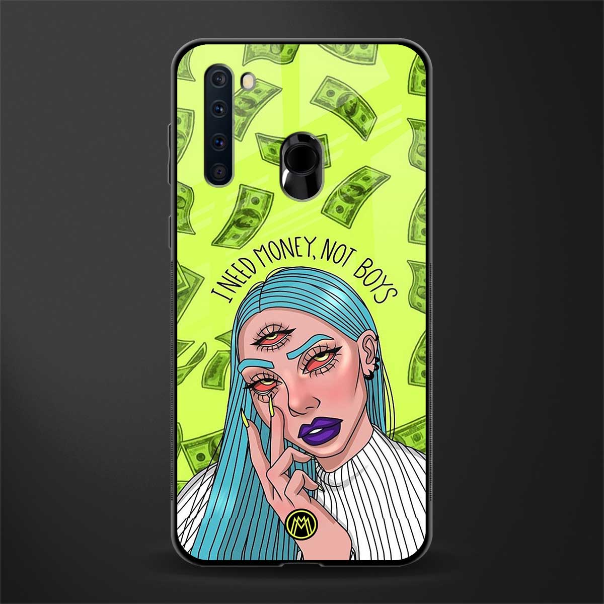 money over boys glass case for samsung a21 image