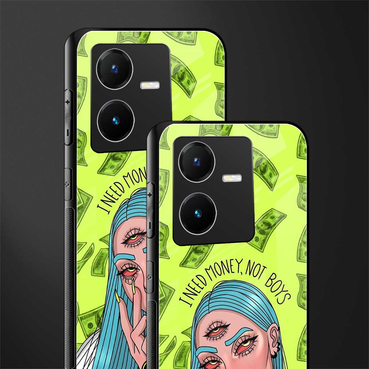 money over boys back phone cover | glass case for vivo y22