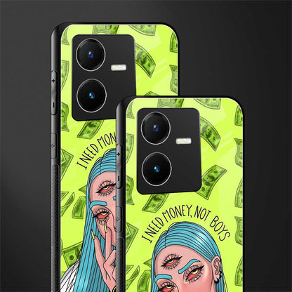 money over boys back phone cover | glass case for vivo y22