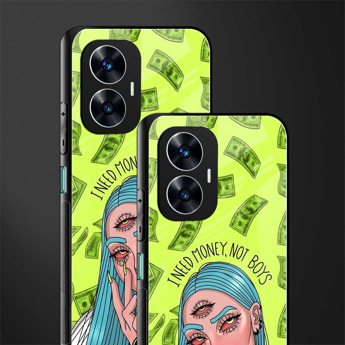 money over boys back phone cover | glass case for realme c55