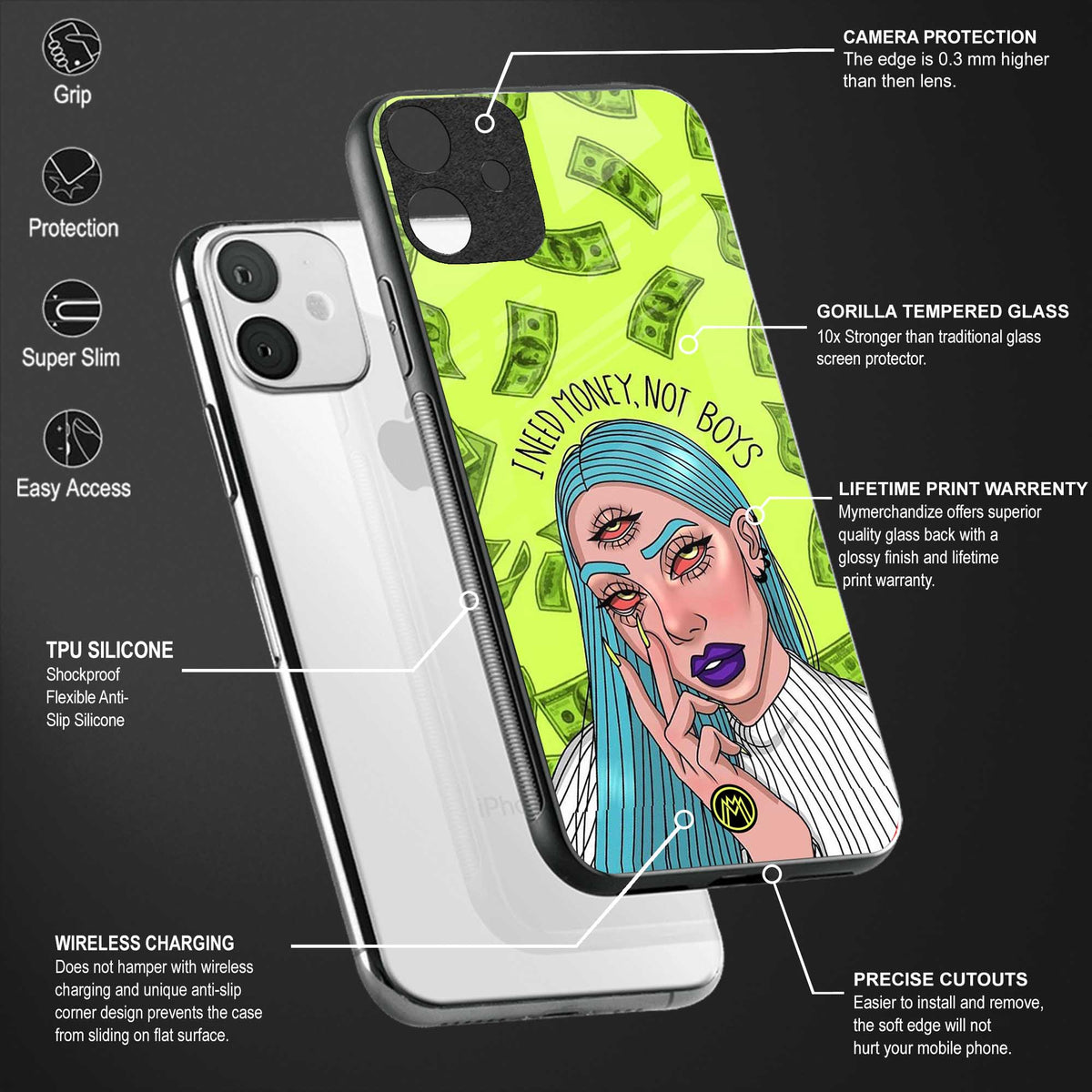 money over boys glass case for iphone x image-4