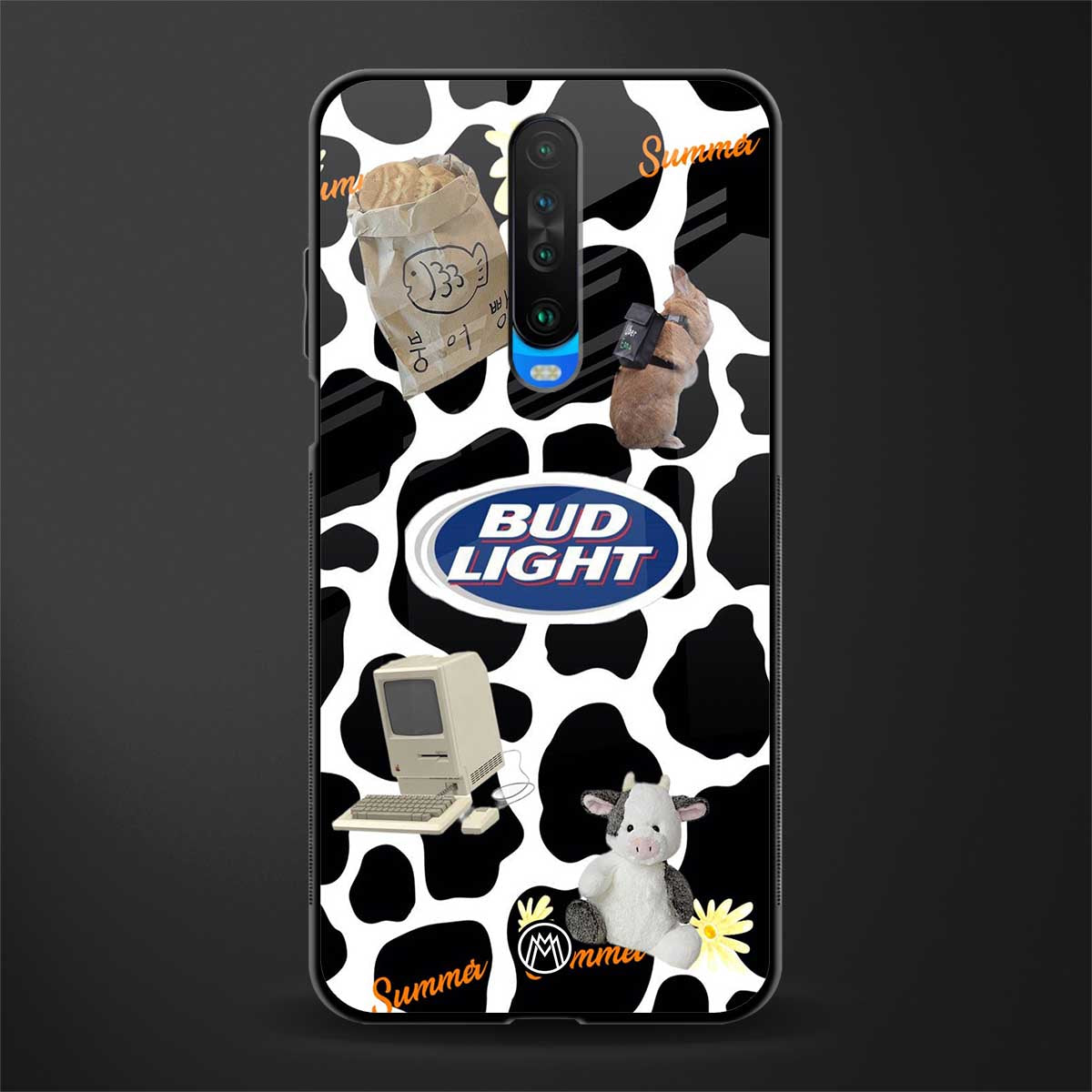 moo moo summer vibes glass case for poco x2 image