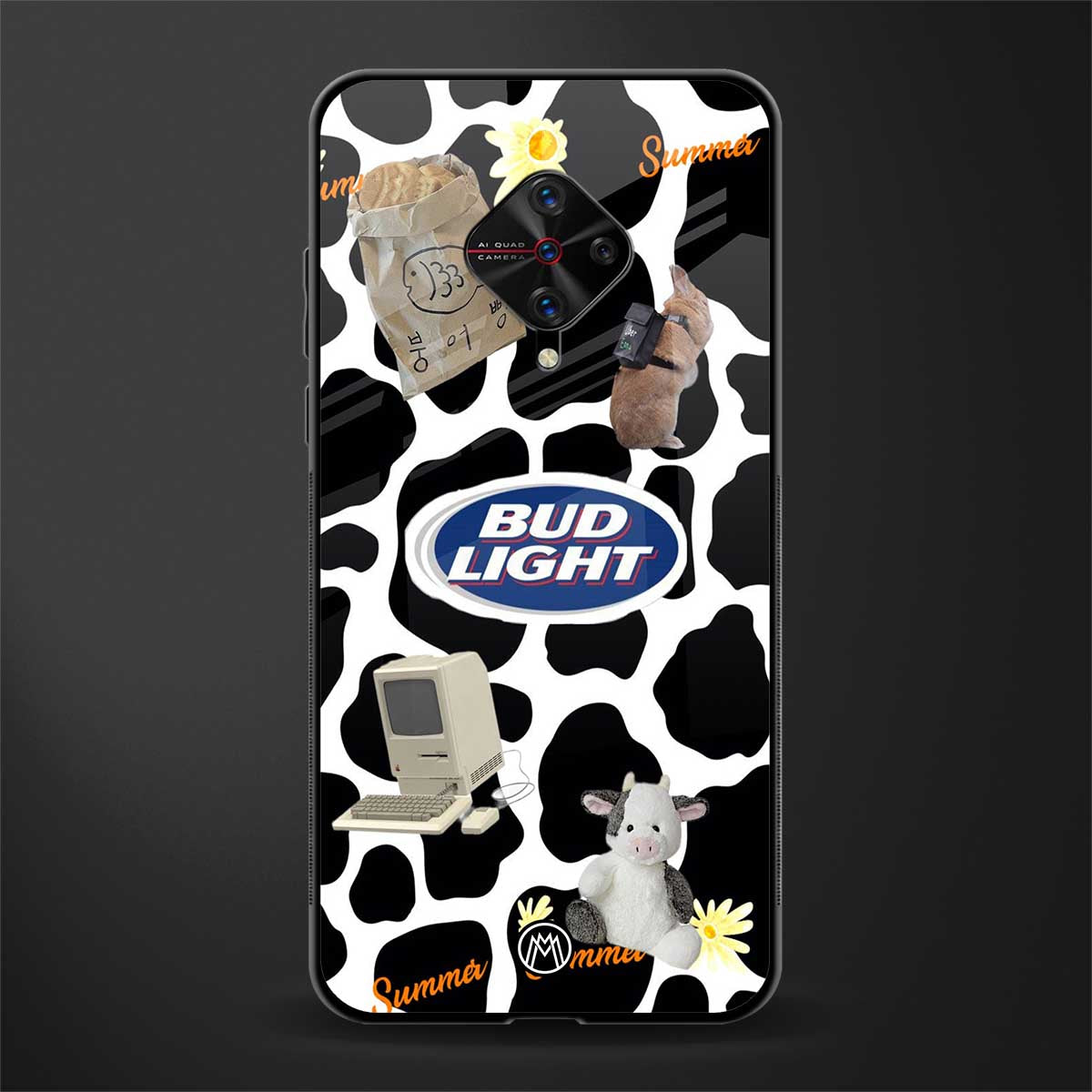 moo moo summer vibes glass case for vivo s1 pro image