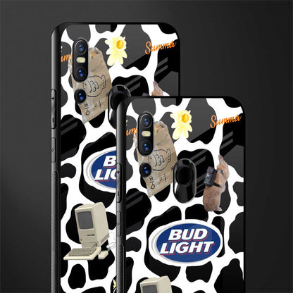 moo moo summer vibes glass case for vivo v15 image-2