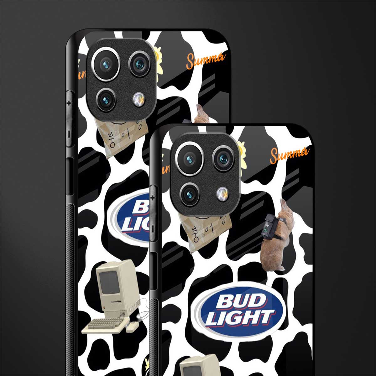 moo moo summer vibes glass case for mi 11 lite image-2