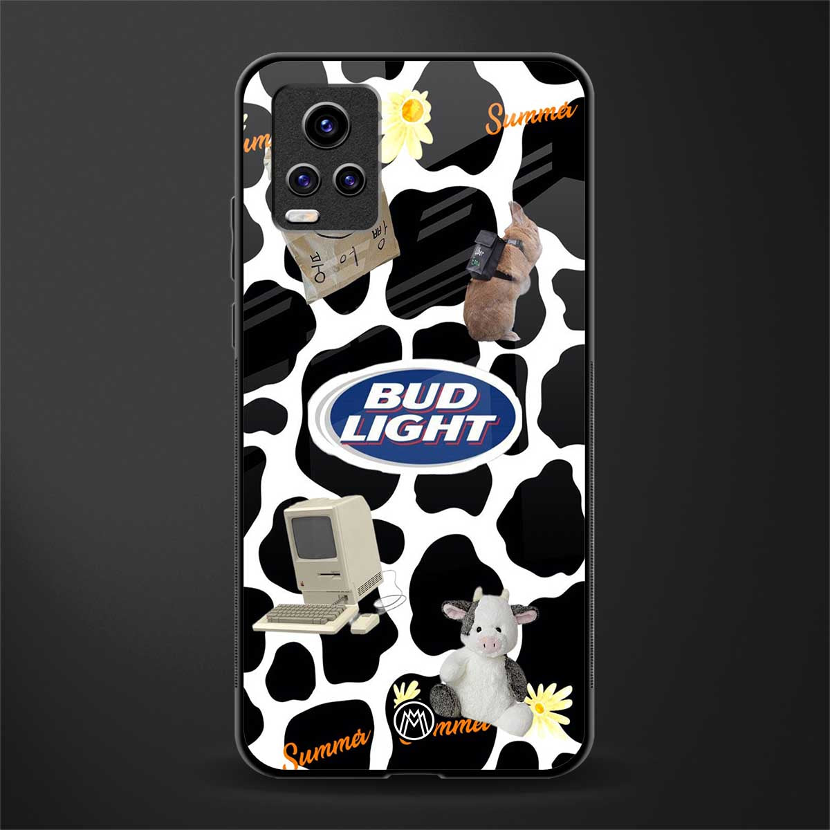 moo moo summer vibes back phone cover | glass case for vivo y73