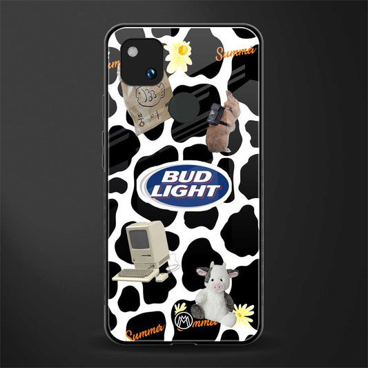 moo moo summer vibes back phone cover | glass case for google pixel 4a 4g