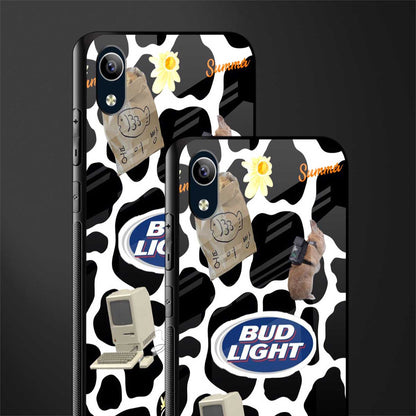 moo moo summer vibes glass case for vivo y1s without fingerprint image-2