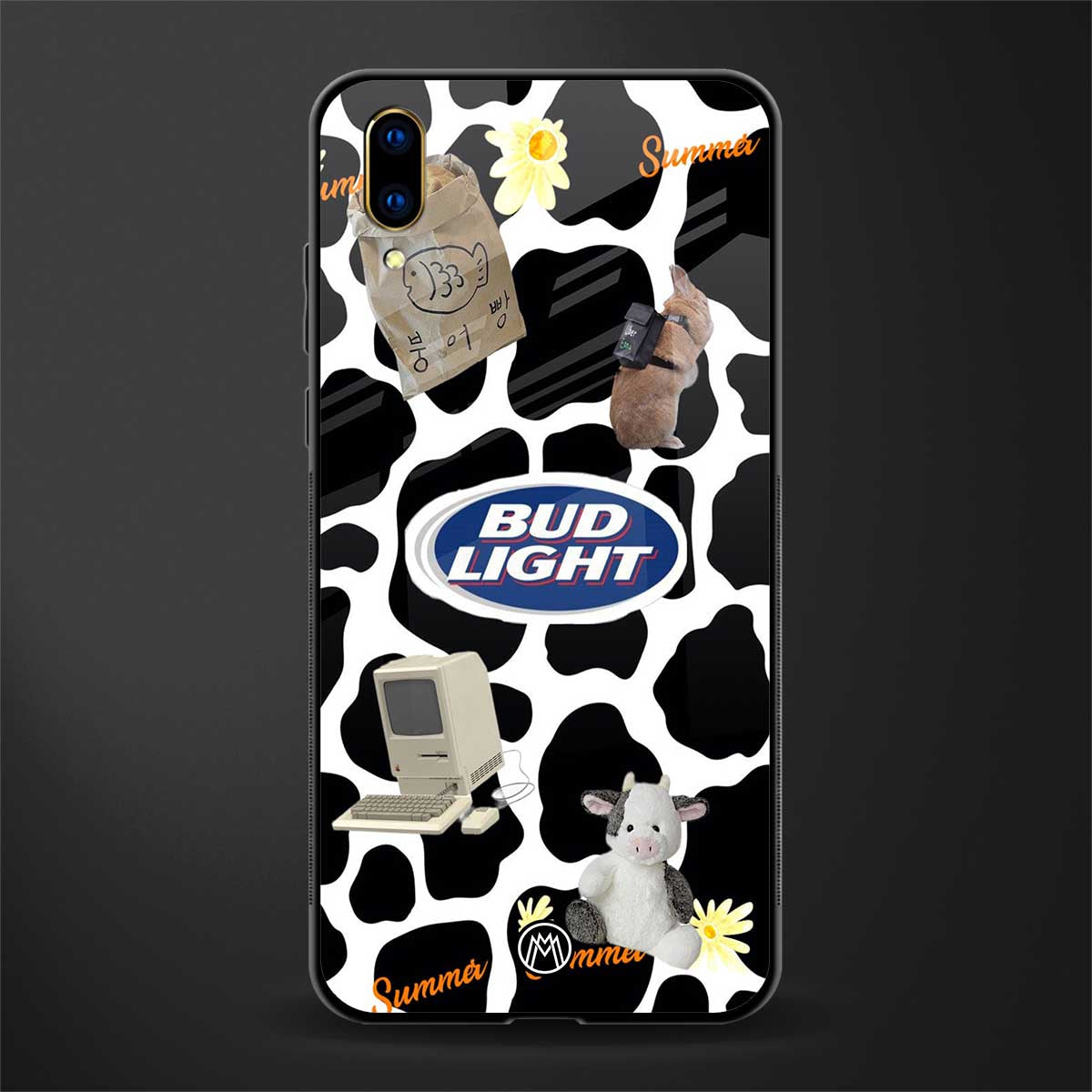 moo moo summer vibes glass case for vivo v11 pro image