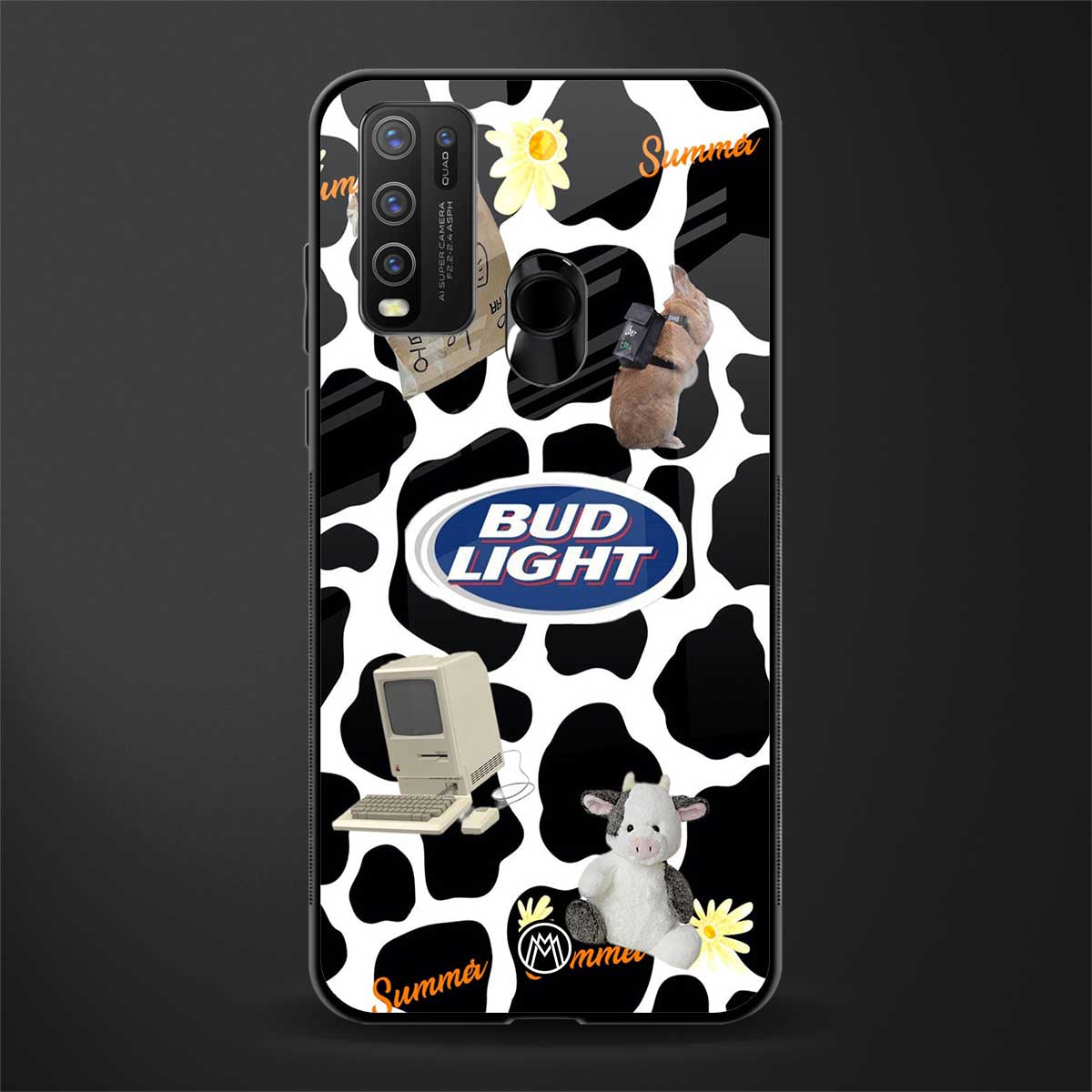 moo moo summer vibes glass case for vivo y50 image