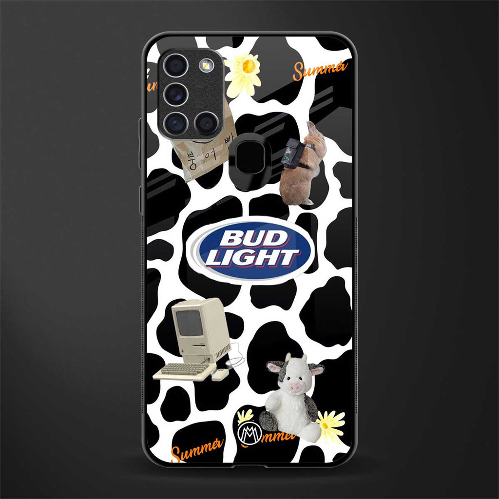 moo moo summer vibes glass case for samsung galaxy a21s image