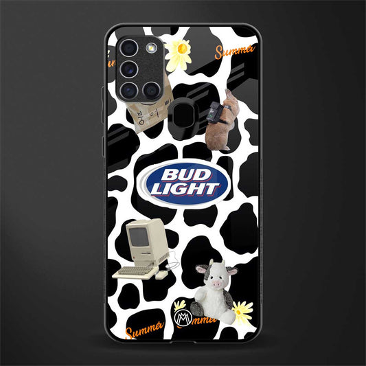 moo moo summer vibes glass case for samsung galaxy a21s image