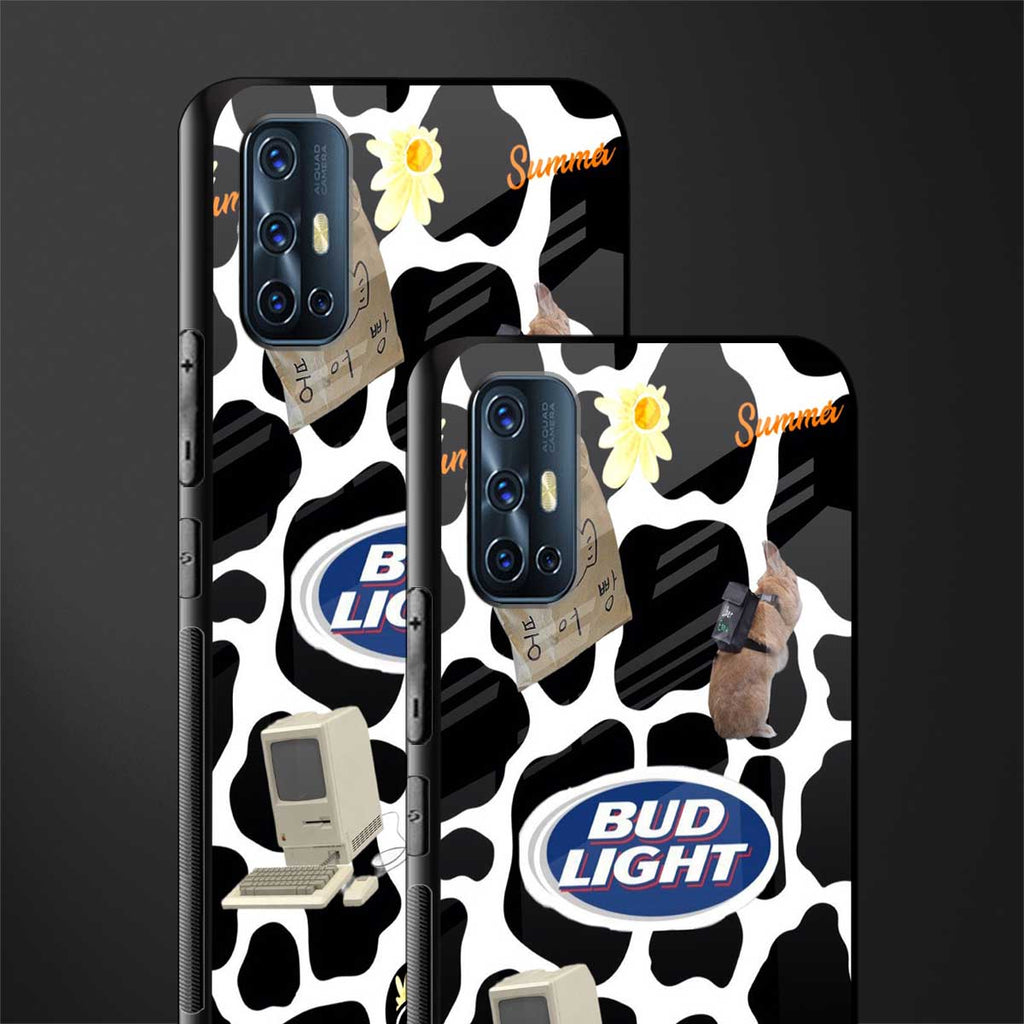 moo moo summer vibes glass case for vivo v17 image-2