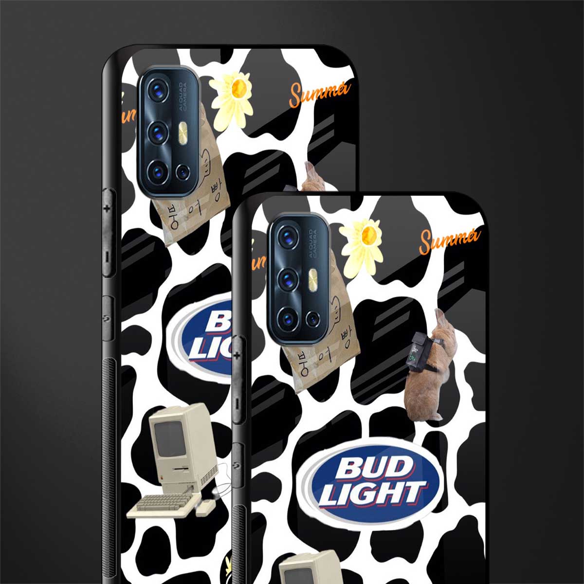 moo moo summer vibes glass case for vivo v17 image-2