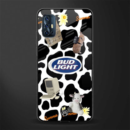 moo moo summer vibes glass case for vivo v17 image