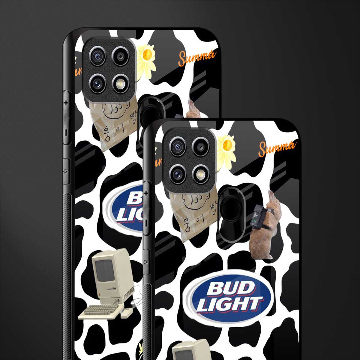 moo moo summer vibes glass case for oppo a15s image-2
