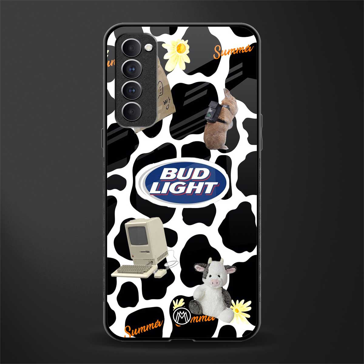 moo moo summer vibes glass case for oppo reno 4 pro image