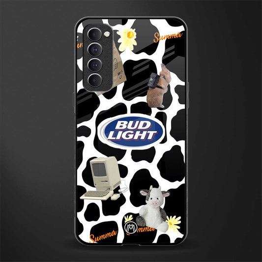 moo moo summer vibes glass case for oppo reno 4 pro image