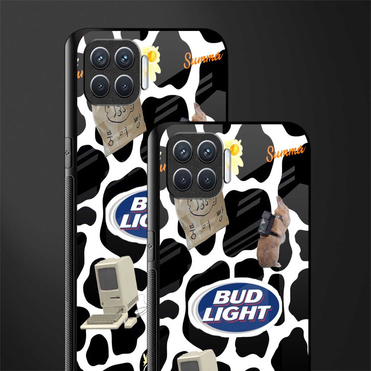 moo moo summer vibes glass case for oppo f17 image-2